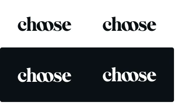 Le logo choose, en noir et en blanc