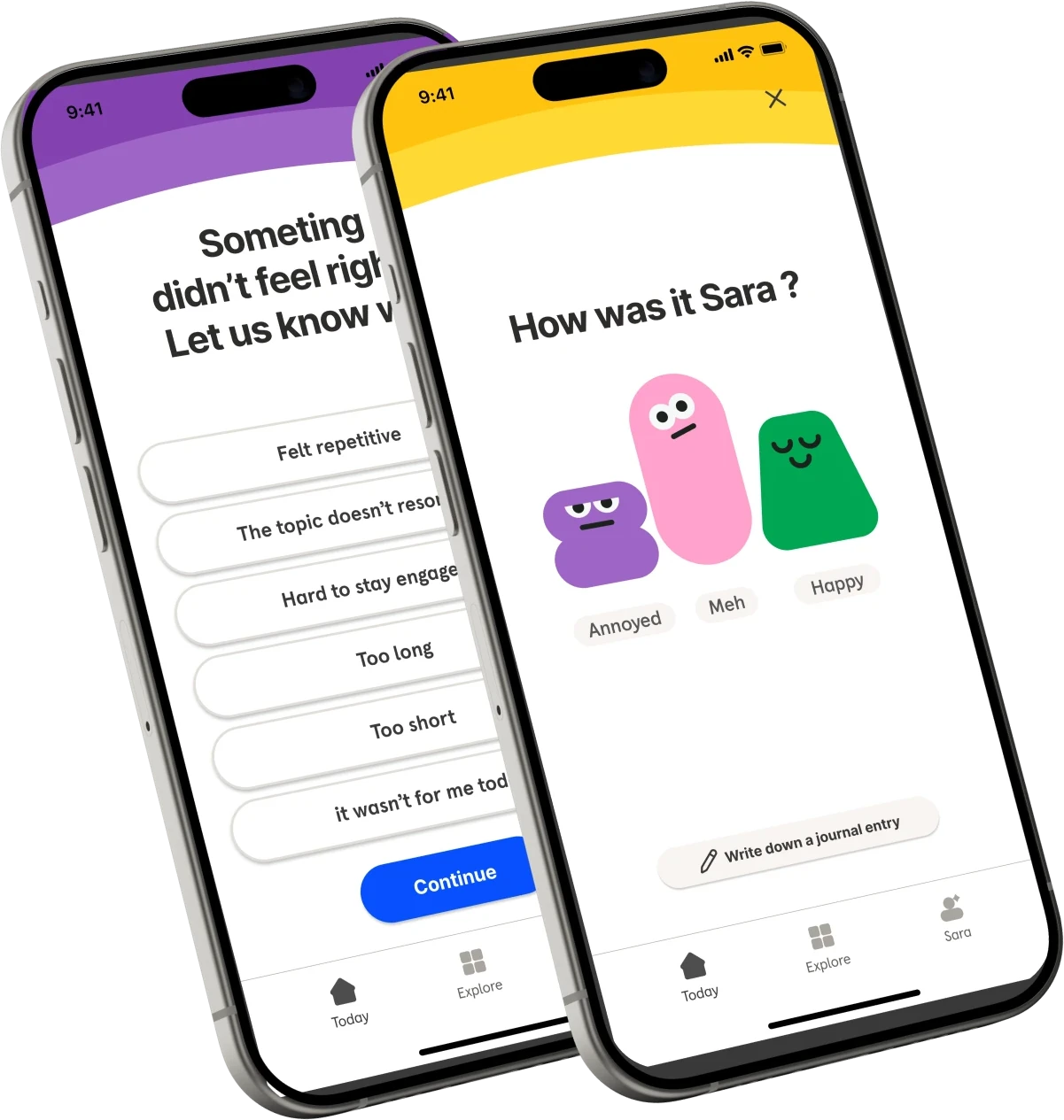 Feedback post-méditation : « How was it Sara ? » et le mood tracker