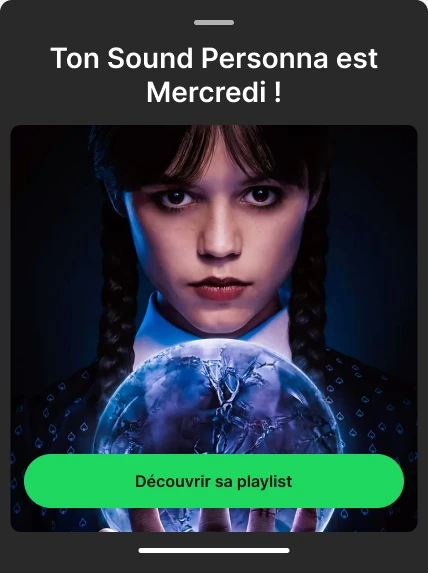 Résultat : « Ton Sound Persona est Mercredi ! »